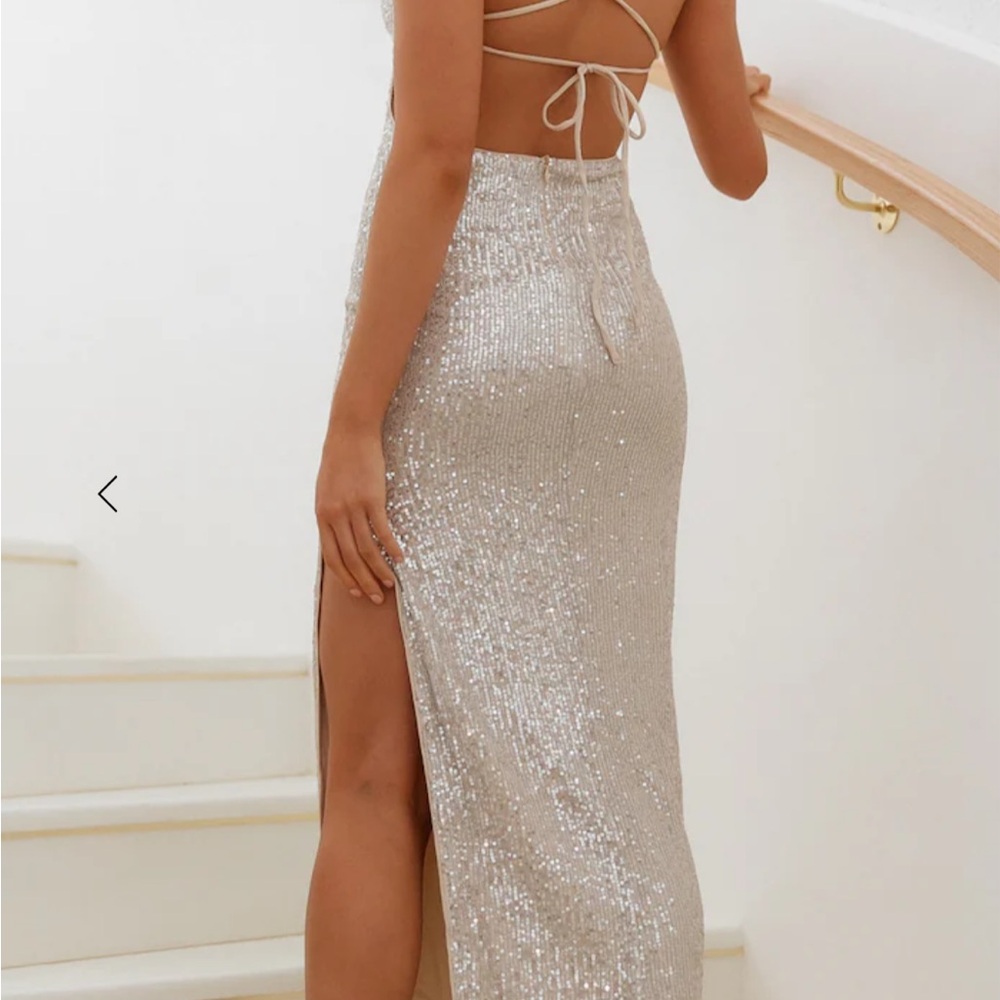 Elegant Silver Sequin Dress